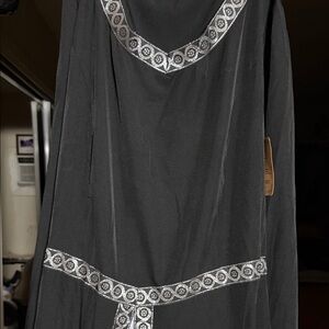 Elegant Black Maxi Dress with Silver Accents